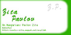 zita pavlov business card